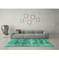 thumbnail image 3 of Ahgly Company Indoor Square Abstract Turquoise Blue Modern Area Rugs, 7' Square, 3 of 4