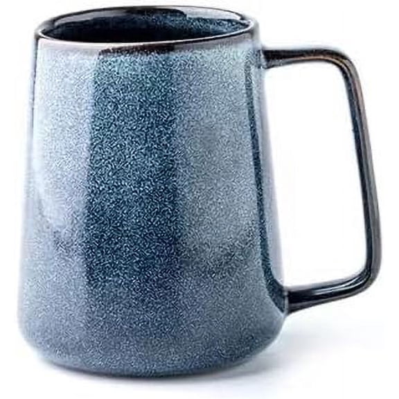 24 OZ/700ml Ceramic Coffee Mugs with Golden Handle, Extra Big Jumbo Tea Cup Mug for Office and Home, Gift and Present, Blue, Extra large$$Home Decor, Kitchen, & Other