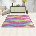 thumbnail image 3 of Colorful Galaxy Pattern Soft Polyester Area Rug 31''x20'', Non Slip, Memory Foam, Water Absorbent, 3 of 7