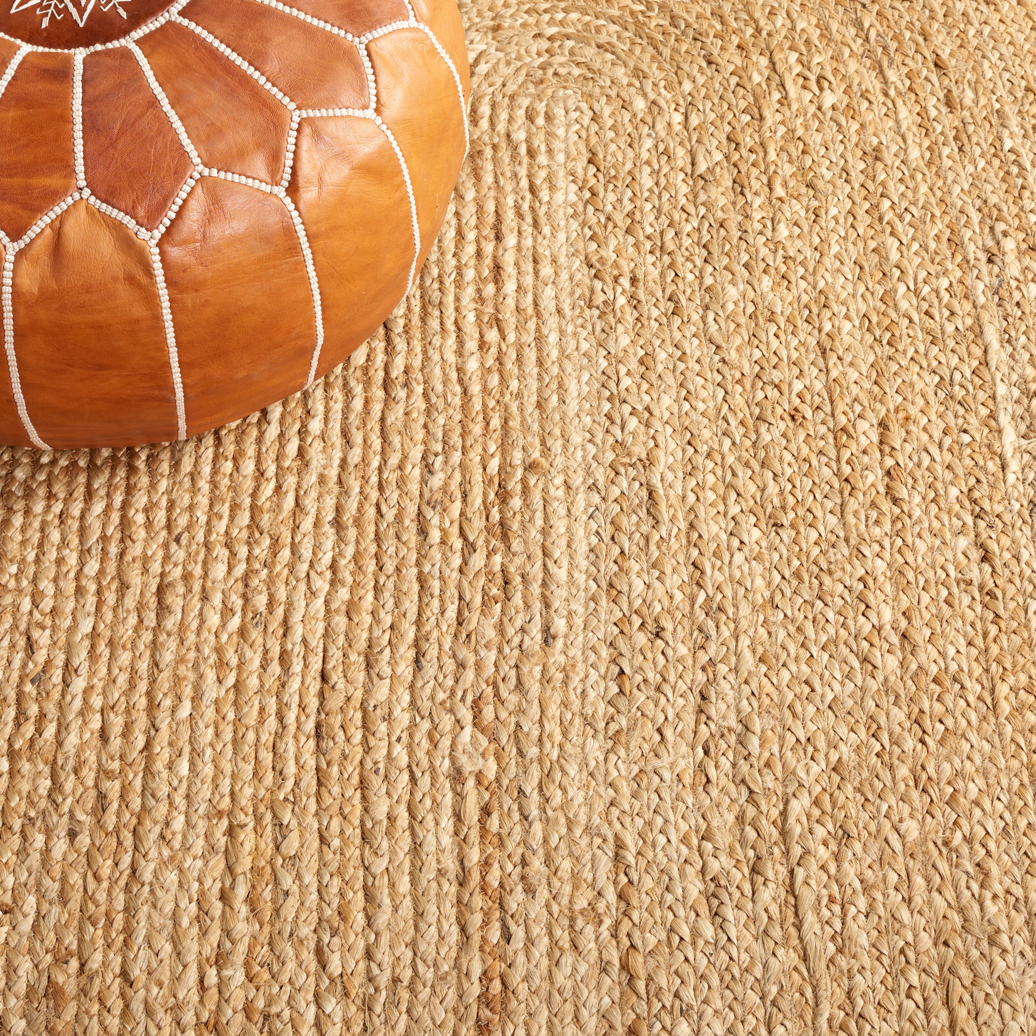 SAFAVIEH Natural Fiber Cebrail Geometric Area Rug, Natural, 11' x 11' Round