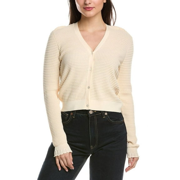 Theory womens Lace Trim Cardigan, m, White