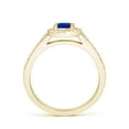 thumbnail image 2 of ANGARA Natural Oval Blue Sapphire Halo Ring with Diamond Accents in 14K Yellow Gold for Women (Size-6x4mm) | September Birthstone, Anniversary, Jewelry Gift for Women | Natural Blue Sapphire Ring, 2 of 9