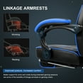 thumbnail image 5 of GTPLAYER Gaming Chair with Footrest, Big and Tall Game Chair 350lb Racing Style Computer Chair, Ergonomic Executive Office Chair High Back with Lumbar Support and Recliner, Blue, 5 of 7