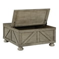 thumbnail image 4 of Kinleyville Hidden Storage Solid Wood Square Coffee Table, Antique Gray, 4 of 11