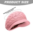 thumbnail image 2 of Gorro de invierno para mujer, cálido, de punto, holgado, de lana, con visera, 2 of 7