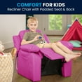thumbnail image 6 of Flash Furniture Charlie Deluxe Padded Contemporary Hot Pink Vinyl Kids Recliner with Storage Arms, 6 of 14