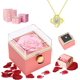 thumbnail image 1 of Collar Rosa Eterna, con Collar de Tiras de Möbius, Caja de Regalo Giratoria con Flores Eternas Aniversario de Bodas, Día de la Madre, San Valentín, Regalo para Mamá, Esposa, Novia, Prometida, 1 of 4