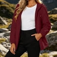 thumbnail image 2 of WRKEKC Windbreaker Jackets for Women Solid Color Long Sleeve Zip Up Hooded Waterproof Windproof Rain Coat with Pockets, 2 of 6