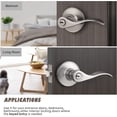 thumbnail image 3 of Probrico Satin Nickel Door Handle Lock, Exterior Door Handle with Keyed Entry, Wave Style, 3 of 5