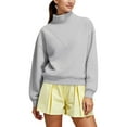 thumbnail image 2 of Comdrip Turtleneck Sweatshirt, Womens Oversized Sweatshirts Mock Neck Pullover Long Sleeve Tops Fall Outfits 2025 Clothes Womens Oversized Mock Neck Sweatshirt Grey S, 2 of 5