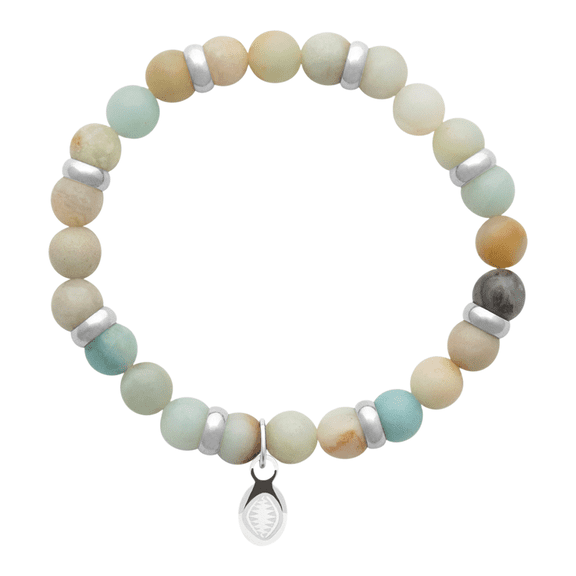 Mystigrey Rio Stainless Steel Bracelet Amazonite, Pastel Large for Men and Women