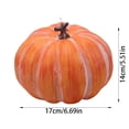 thumbnail image 3 of Large Pumpkin Decoration Artificial Vegetable Model for Autumn Fall Harvest Halloween Thanksgiving, Large Pumpkin for Indoor Outdoor Porch Display,6.7x5.5 Inch, 3 of 8