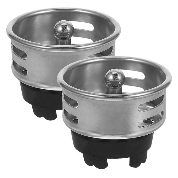 2 filtros de repuesto para colador de desagüe de cocina de acero inoxidable, para fregaderos de bar y comerciales.