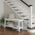 thumbnail image 5 of Craftsbury 36-Inch Solid Wood Entryway Bench with Storage Shelf – Easy Assembly Small Seating Bench for Hallway, Living Room, or Foyer by (White), 5 of 5