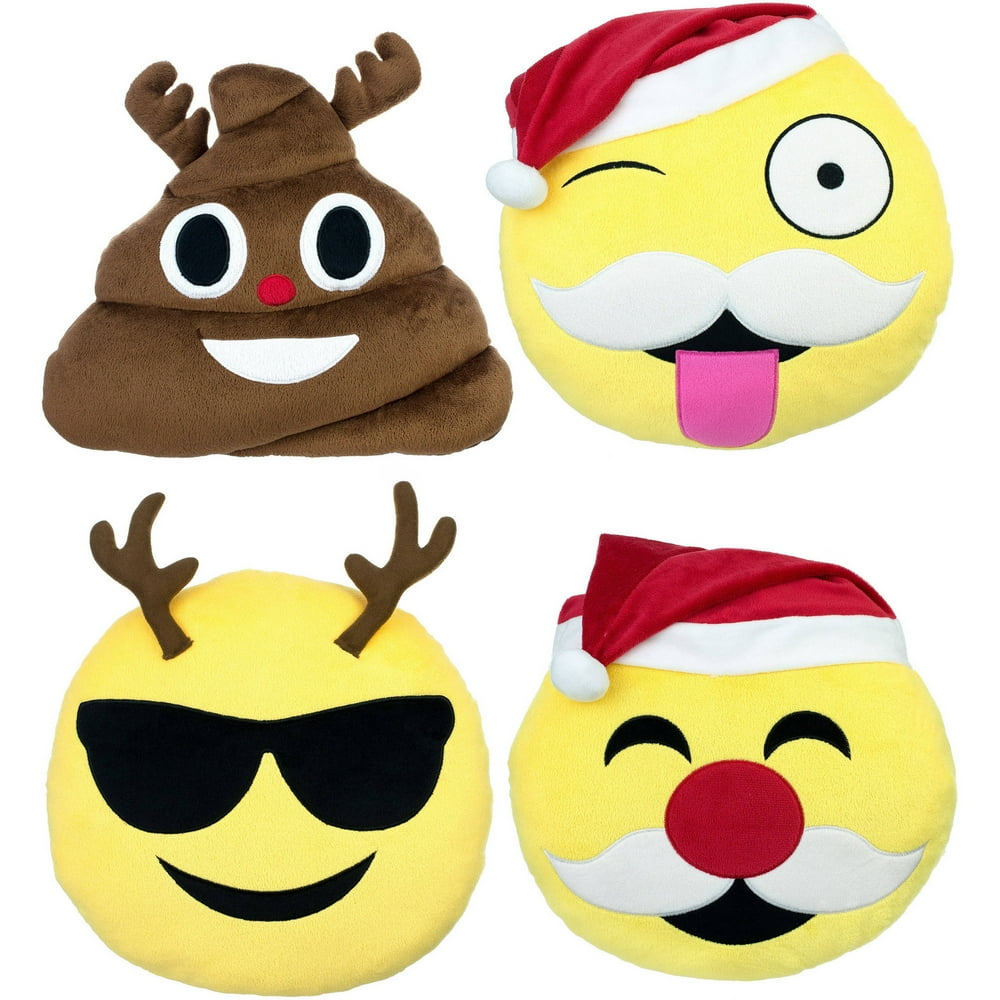 Emoji Expressions Holiday Pillows, 4-Pack - Walmart.com - Walmart.com