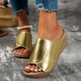 thumbnail image 5 of Ladies Fashion Walking Sandal Leather Toe Thick Sole Casual Sandals And Slippers Slingback Open Toe Wedges High Heels Beach Sandals Slippers, 5 of 7
