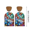 thumbnail image 3 of Dsscvnef Border Mother's Day Mom Gift Translucent Glass Texture Colorful Floral Art Retro Ethnic Style Earrings, 3 of 6