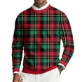 thumbnail image 3 of Stamzod Christmas Plaid Sweatshirts for Men Long Sleeve Pullover Xmas Tops Holiday Casual Crew Neck Sweatshirt for Mens Red E XL, 3 of 6