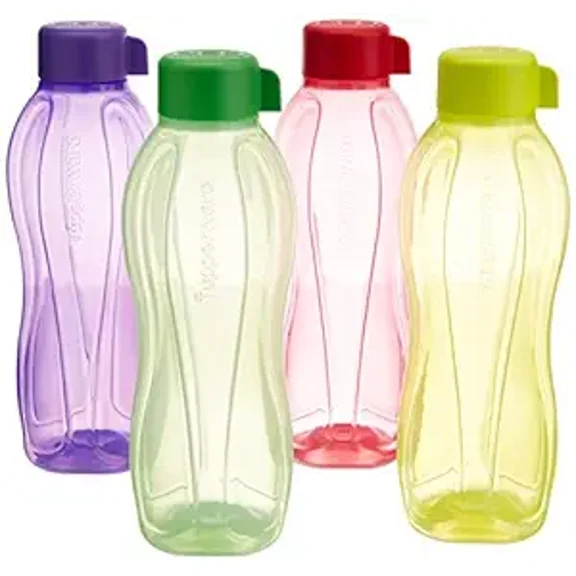 Tupperware Plastic Water Bottle, Set Of 4, Multicolor, 1 liter
