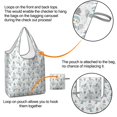 thumbnail image 4 of 5 Pack Foldable Shopping Bag,Light Blue Christmas Snowman Pattern Reusable Grocery Bags with Pockets,Large Reusable Tote Bags with Handles Waterproof & Lightweight, 4 of 6