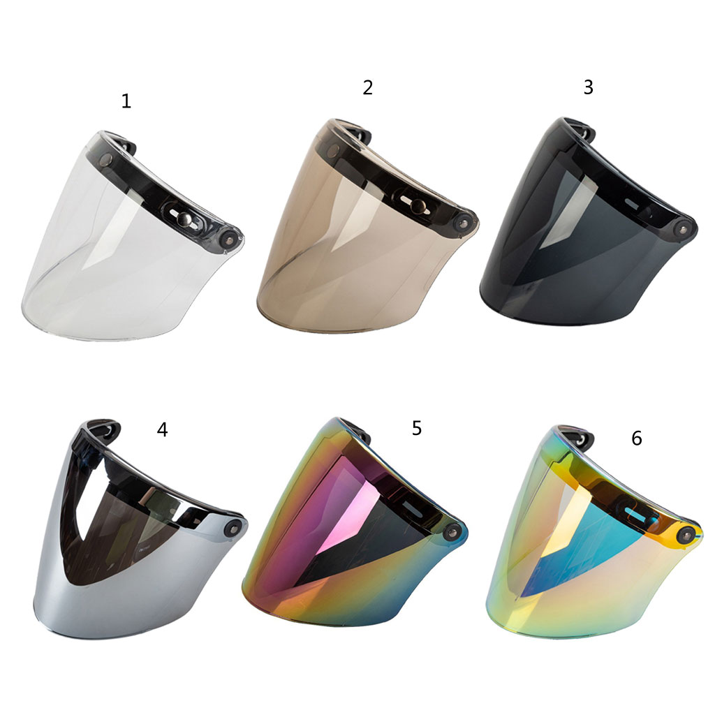 3-Snap Open Face 3/4 Shield for Scratch Resistant UV Protected