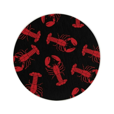 

Circular Drink Coasters Set Red Lobster Beautiful Home Decor Diatomite Heat-Resistant Diatomite Protect Table Countertop