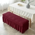 thumbnail image 3 of Long Bench Cover,Removable Bench Seat Furniture or,Piano Bench Slipcover,Rectangle Stool Covers for Bedroom, Hotel, Kitchen, Decor , Red, 3 of 8
