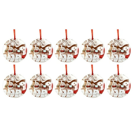 

JDEFEG Mirro Ball Light Hang From Ceiling 70Mm White Painted Christmas Disc Diy Christmas Decoration Wooden Round Pendant With Red Rope Cotton Wreath 16 Inch Wood Silver