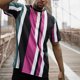 thumbnail image 4 of Camisetas de Manga Corta de los Hombres Casual Raya Cuello Redondo, Camiseta Ligera de Poliéster para Regalos Al Aire Libre, Viajes Y Familia, 4 of 8