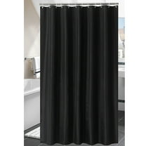 70"x 60" Water Repellent Cloth Shower Curtain Liner  with Grommets Hooks Mold Mildew Resistant Black