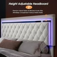 thumbnail image 6 of Merluxy Bed Frame with LED Lights&Storage Drawers, Velvet Upholstered Platform Bed, No Box Spring Needed,Queen,White, 6 of 8