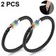 thumbnail image 1 of 2 pulseras de cuero para hombre, pulsera de cuero de vaca, ajustable. WD.WDQZL Hogar, 1 of 2