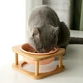 thumbnail image 5 of Laklulu Dog Bowl Ceramic Cat Food Bowl with Wood Stand Elevated Cat Bowl Dog Food Bowl Water Bowl, 5 of 5