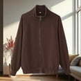 thumbnail image 3 of Dasayo Barn Coat for Women Bomber Motorcycle Bronze Elastic Hem Zipper Jackets Women Jacket L, 3 of 6