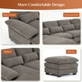 thumbnail image 5 of Wiilayok 114" U Shaped Sectional Sofa with Chaise Lounge and Ottoman,Chenille Modular Sectional Sofa Couch for Living Room,Stone Grey, 5 of 9