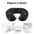 thumbnail image 4 of U-Shaped Pillow 11.8×9.8in With Pillow Core Comfortable Soft Invisible Zipper For Daily Travel Driving Office Black Marble_4, 4 of 8