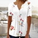 thumbnail image 1 of Fiudx Camisas para Mujer Blusa con Botones y Estampado Plisado con Cuello Redondo Informal a La Moda para Mujer, 1 of 5
