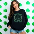 thumbnail image 4 of Unisex Shamrock and Roll Sweatshirt, St. Patrick's Day Casual Pullover, Green Graphic Crewneck, Lucky Clover Sweater, Irish Music Top, 4 of 7