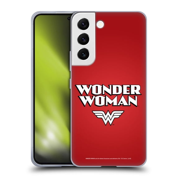 Head Case Designs Officially Licensed Wonder Woman DC Comics Logos Text Soft Gel Case Compatible with Samsung Galaxy S22 5G
