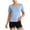 Blue, variant on Women Seamless Workout Shirts Short Sleeve Athletic Top Yoga Running T-Shirts (Blue, S)