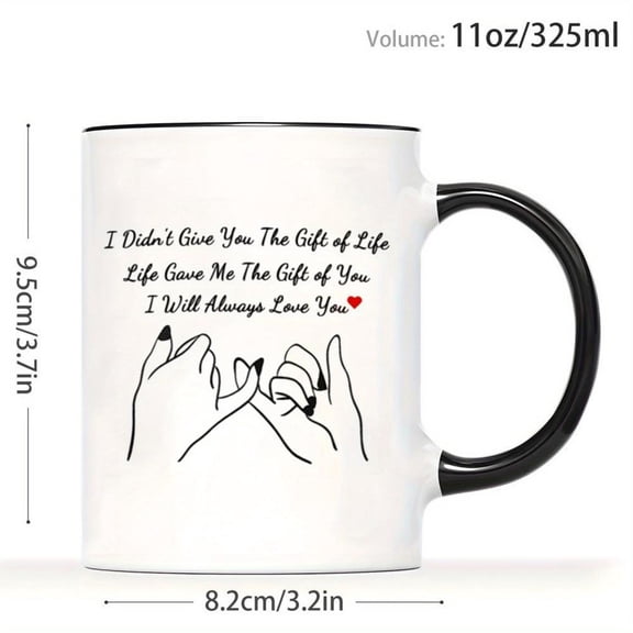 1pc 11oz Romantic Love Themed Coffee Mug Heartwarming Hand and Ring Pattern Cup Couples Lovers Anniversary Valentine S Day Christmas Love Mug Sentimen