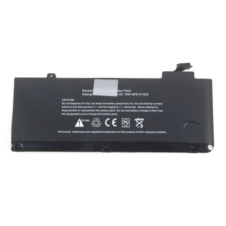 Apple Aluminum Rechargeable Battery - 10.95V 5800mAh Rechargeable Li-ion Battery for Apple A1322 Black (Silicone Case)