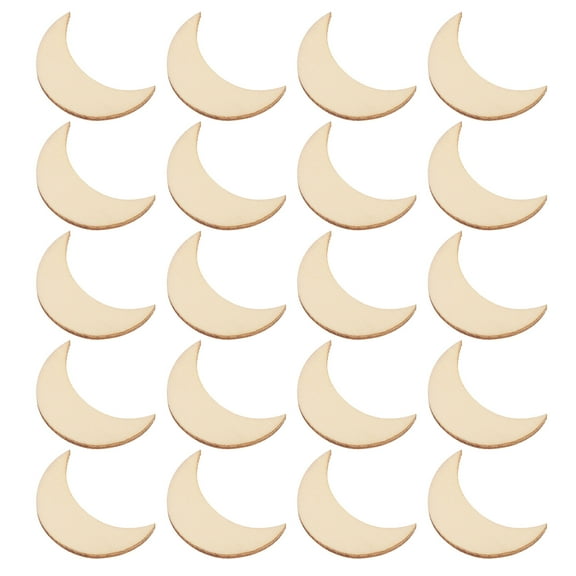 20 Pcs Wooden Moon Chips Dowel Decor Chipboard of The Lid Child Office