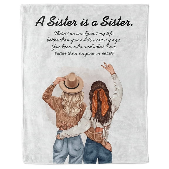 KAAYEE Sister Gifts Blanket, Sister Birthday Gifts from Sister, Gifts for Sister on Mothers Day, Christmas, to My Sister Throw Blanket, 60" x 50" ,White