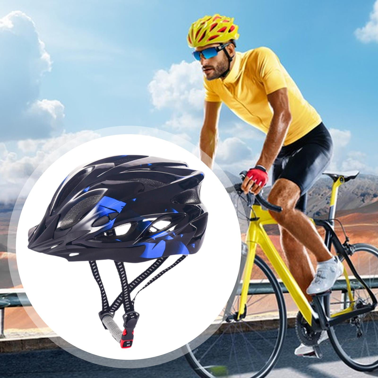 harayaa Adult Bike Helmet Road Bicycle Helmet Adjustable Straps Detachable Inner Bicycle Blue