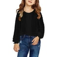 thumbnail image 2 of Vedolay Girls Long Sleeve Shirts Long Sleeve Hoodies Solid Color Fashion Pullover Hoodies Black,M, 2 of 5