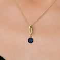 thumbnail image 3 of Gem Stone King 1.13 Ct Blue Sapphire G/H Lab Grown Diamond 14K Yellow Gold Pendant with Chain, 3 of 6