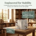 thumbnail image 5 of REGALWOVEN Decorative Metal Bookends, Large Book Ends for Shelves, Non-Skid Hollow-out Book Stopper for Home 2Pcs White 4.7"L x 3.5"W x 7"H, 5 of 6
