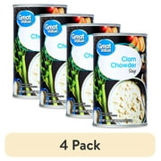 (4 pack) Great Value Clam Chowder Soup, 18.8 oz