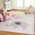 thumbnail image 6 of Whimsical Nursery Elephant Indoor Flatweave Polyester Anti-Skid Kids' Area Rug, 5' x 7'6", Soft Pink by Superior, 6 of 6
